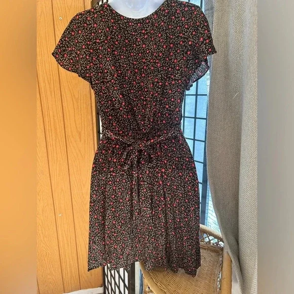 Free People Mini Dress XS Brown Floral Cowgirl Festival Flowy - Picture 5 of 9